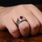 انگشتر یاقوت سرخ مردانه کد 31277