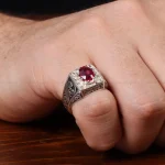 انگشتر یاقوت سرخ مردانه کد 31278