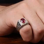 انگشتر یاقوت سرخ مردانه کد 31279