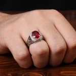 انگشتر یاقوت سرخ مردانه کد 31280