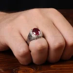 انگشتر یاقوت سرخ مردانه کد 31281