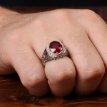 انگشتر یاقوت سرخ مردانه کد 31282