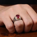 انگشتر یاقوت سرخ مردانه کد 31283