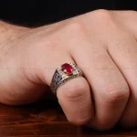 انگشتر یاقوت سرخ مردانه کد 31288