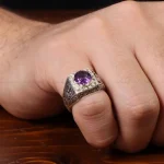انگشتر آمیتیست مردانه کد 31294