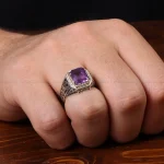انگشتر آمیتیست مردانه کد 31295