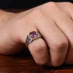 انگشتر آمیتیست مردانه کد 31297