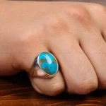 انگشتر فیروزه شجری مردانه کد 31444