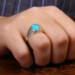 انگشتر فیروزه شجری مردانه کد 31455