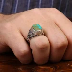 انگشتر فیروزه شجری مردانه کد 31457
