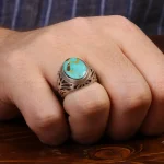 انگشتر فیروزه شجری مردانه کد 31463