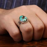انگشتر فیروزه شجری مردانه کد 31464