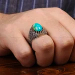 انگشتر فیروزه شجری مردانه کد 31474