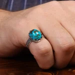 انگشتر فیروزه شجری مردانه کد 31476