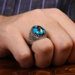 انگشتر فیروزه شجری مردانه کد 31477