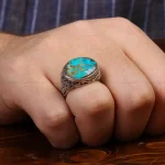 انگشتر فیروزه شجری مردانه کد 31483