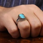 انگشتر فیروزه شجری مردانه کد 31484