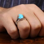 انگشتر فیروزه شجری مردانه کد 31485