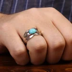 انگشتر فیروزه عجمی مردانه کد 31486