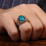 انگشتر فیروزه شجری مردانه کد 31492