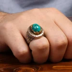 انگشتر فیروزه شجری مردانه کد 31501