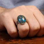 انگشتر فیروزه شجری مردانه کد 31503