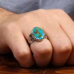 انگشتر فیروزه شجری مردانه کد 31512