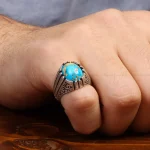 انگشتر فیروزه شجری مردانه کد 31514