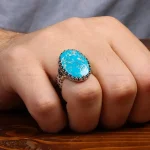 انگشتر فیروزه شجری مردانه کد 31519