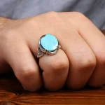 انگشتر فیروزه شجری مردانه کد 31521