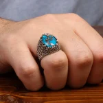 انگشتر فیروزه شجری مردانه کد 31526