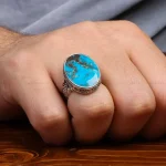 انگشتر فیروزه شجری مردانه کد 31532