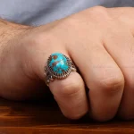انگشتر فیروزه شجری مردانه کد 31536