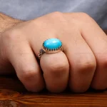 انگشتر فیروزه شجری مردانه کد 31541
