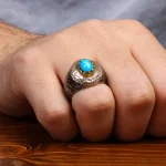 انگشتر فیروزه عجمی مردانه کد 31544