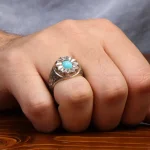 انگشتر فیروزه عجمی مردانه کد 31546