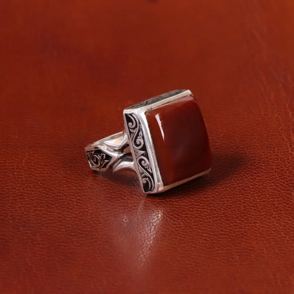 انگشتر عقیق مردانه کد 31109