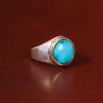 انگشتر فیروزه عجمی مردانه کد 31110
