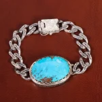 دستبند فیروزه مردانه کد 31678