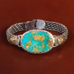 دستبند فیروزه مردانه کد 31679