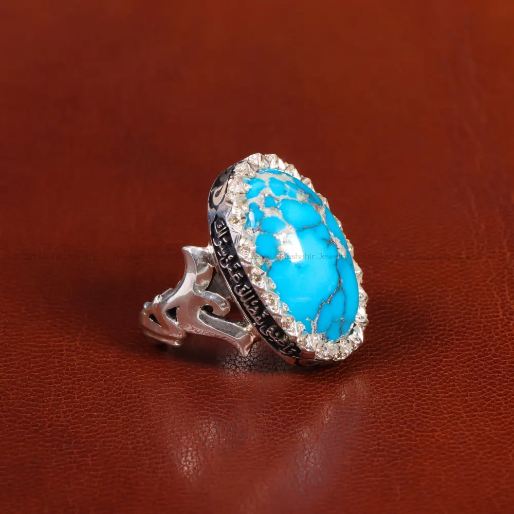 انگشتر فیروزه شجری مردانه کد 31680