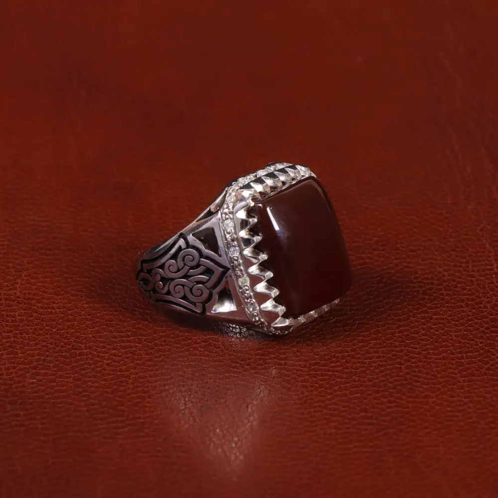 انگشتر عقیق مردانه کد 31683