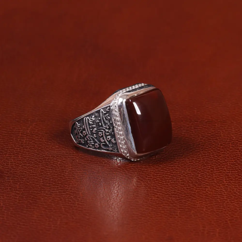 انگشتر عقیق مردانه کد 31695