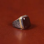 انگشتر عقیق مردانه کد 31696