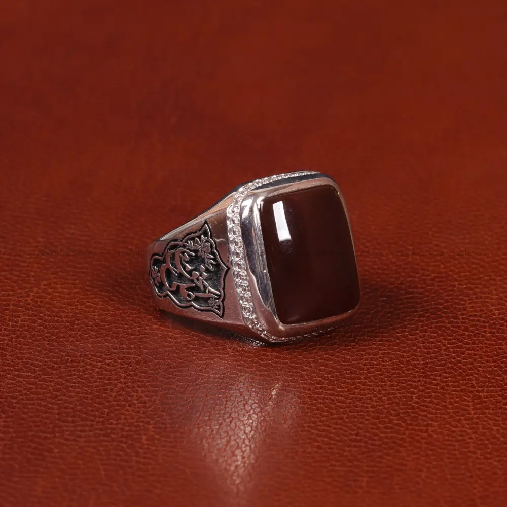 انگشتر عقیق مردانه کد 31697