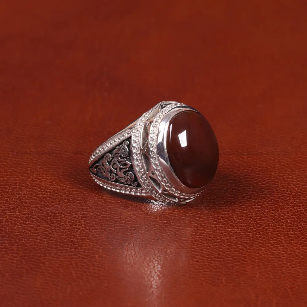 انگشتر عقیق مردانه کد 31699