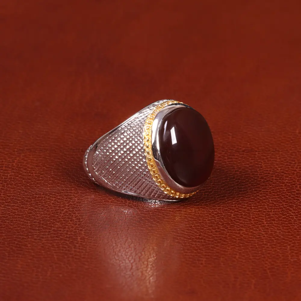 انگشتر عقیق مردانه کد 31701