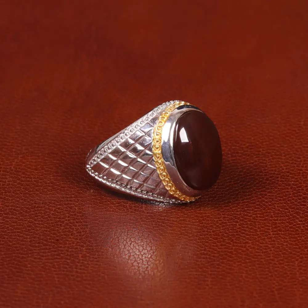 انگشتر عقیق مردانه کد 31702