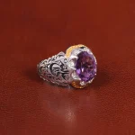 انگشتر آمیتیست مردانه کد 31714