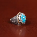 انگشتر فیروزه شجری مردانه کد 31722